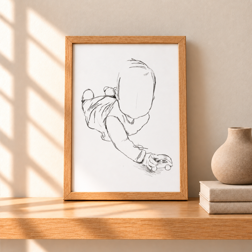 Portret Tekening Zwart-Wit, Gepersonaliseerd van Foto | Lief Moment &ndash; foto 4
