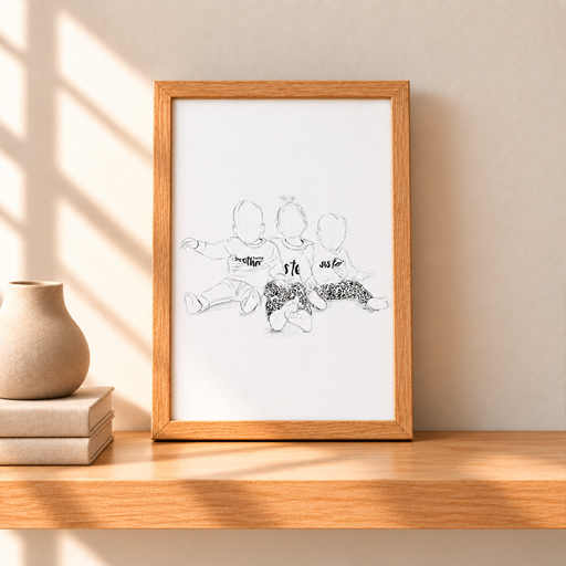 Portret Tekening Zwart-Wit, Gepersonaliseerd van Foto | Lief Moment &ndash; foto 3