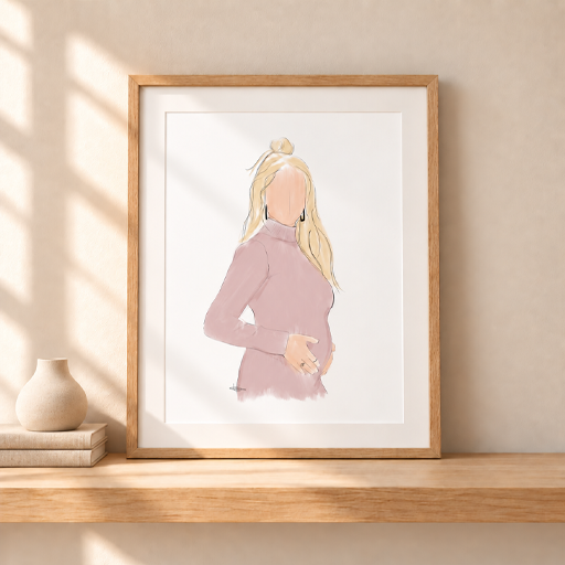 Portret Tekening Kleur Gepersonaliseerd van Foto | Lief Moment &ndash; foto 2