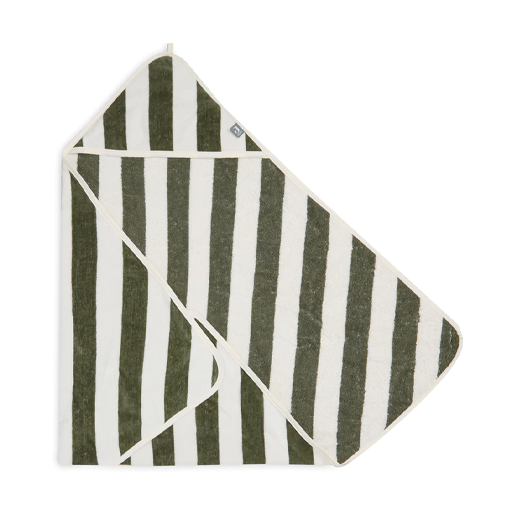 Badcape Stripe Terry 75x75cm - Leaf Green - GOTS
