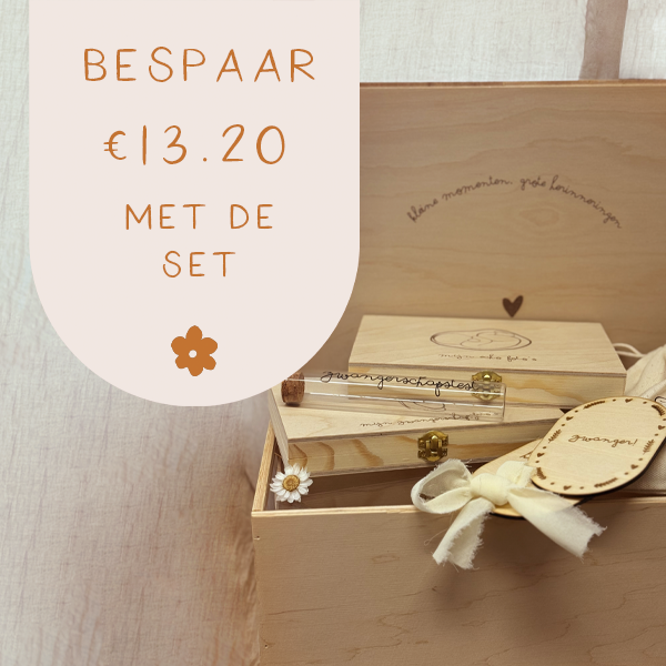 Lief Begin, zwangerschap memorybox en bewaarset.
